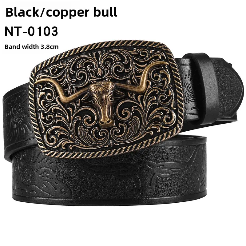 Vintage-Stil PU-Leder Western Cowboy-Gürtel mit klassischer Buchstabenschnalle – 3,8 cm breit, langlebig und stilvoll mit Retro-Blumenmuster – Detail 10