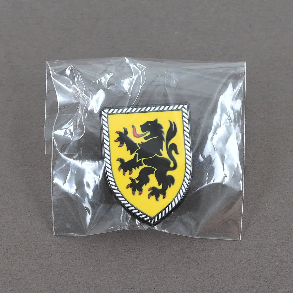 Flämischer Löwe Emaille-Pin Flandern Belgien Wappen-Brosche Deutscher Schwarzer Löwe auf Gelbem Schild Metall-Abzeichen Heraldischer Schmuck Geschenk – Detail 9