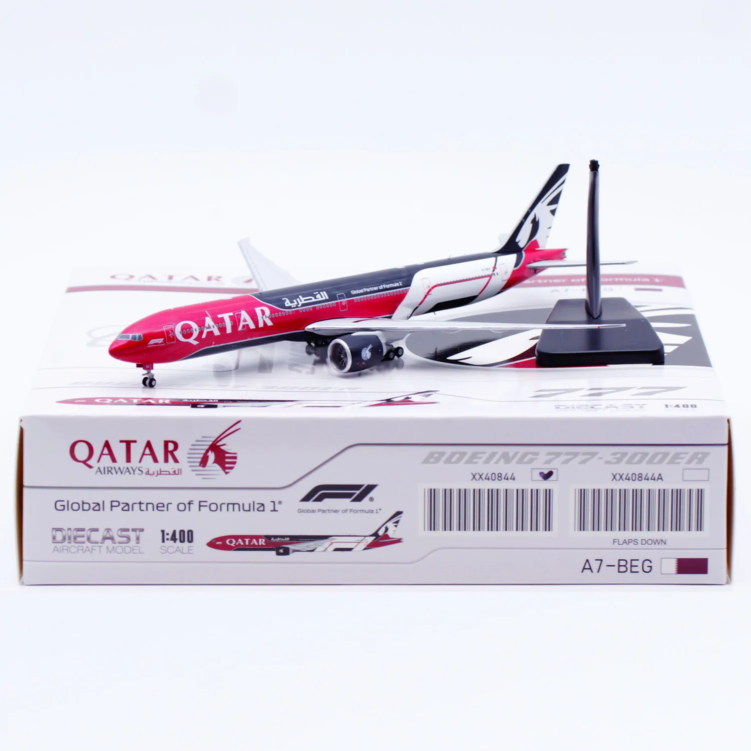 XX40844 Avión Coleccionable de Aleación, Regalo JC Wings 1:400 Qatar Airways Boeing B777-300ER, Modelo de Avión a Escala A7-BEG