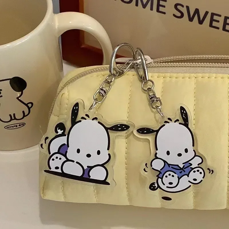 Sanrio Pochacco Decoration Keychain Anime Action Figure Cute Toy Cars Desk Bag Decoration Q Figural Model Children Birthday Gift