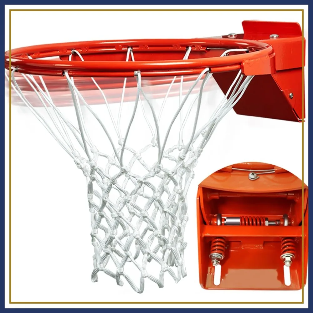 

Heavy Duty 18" Basketball Rim Replacement with Nylon Net, Standard Breakaway Rim for 5"x5", 5"x4", 5"x3", 4"x3" Backboards