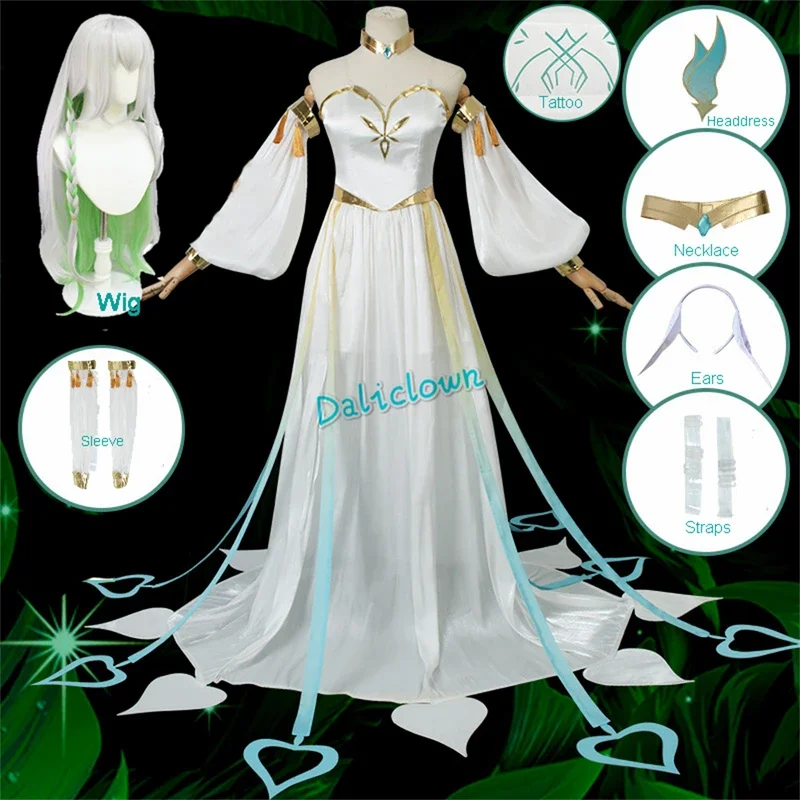 Rukkhadevata cosplay genshinimpacto o maior senhor rukkhadevata cosplay traje uniforme peruca festa roupa feminina terno nahida