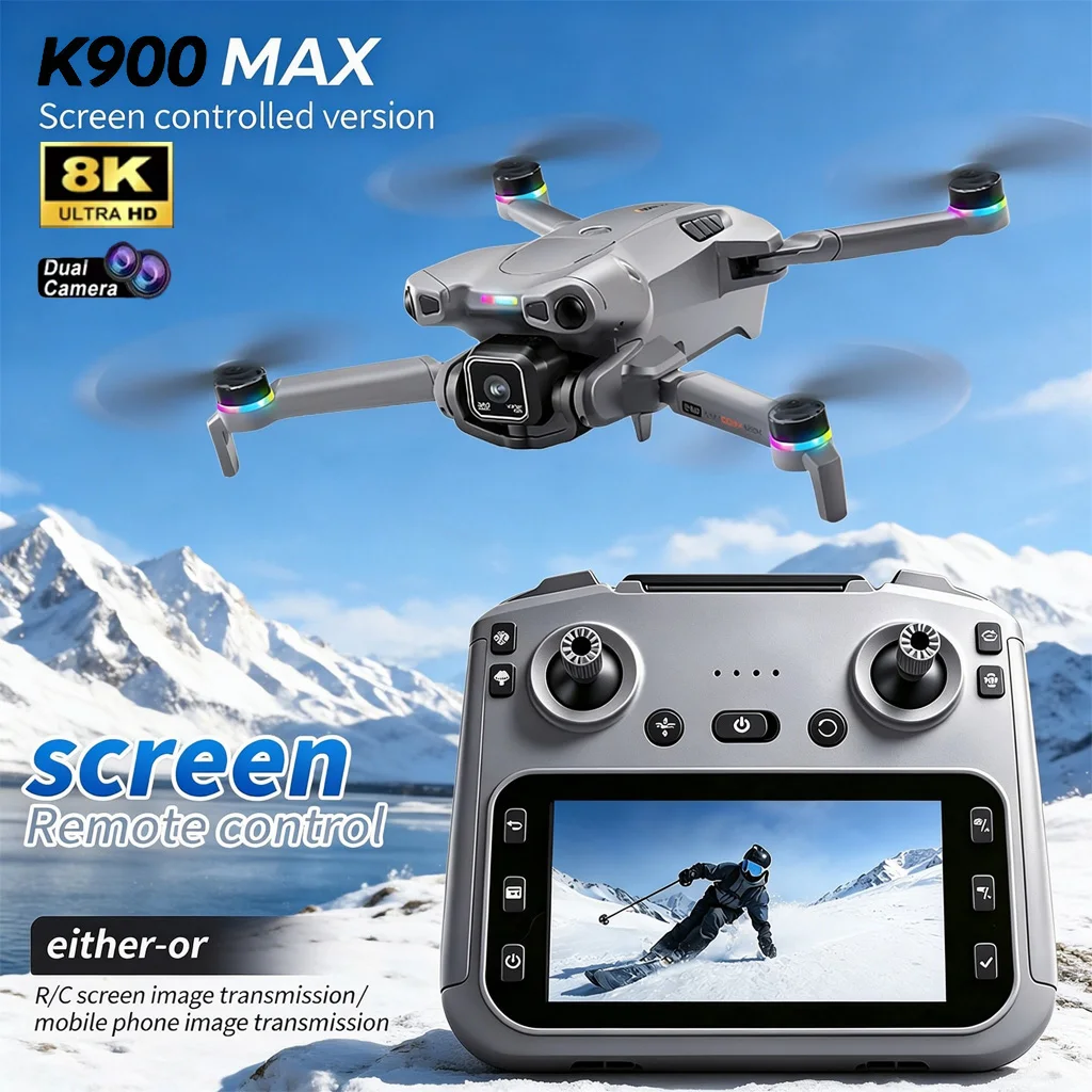 New K900 Mini Drone 8K Professional HD Dual Cameras 5G WIFI GPS Return Brushless 360° Obstacle Avoidance Foldable Quadcopter Toy