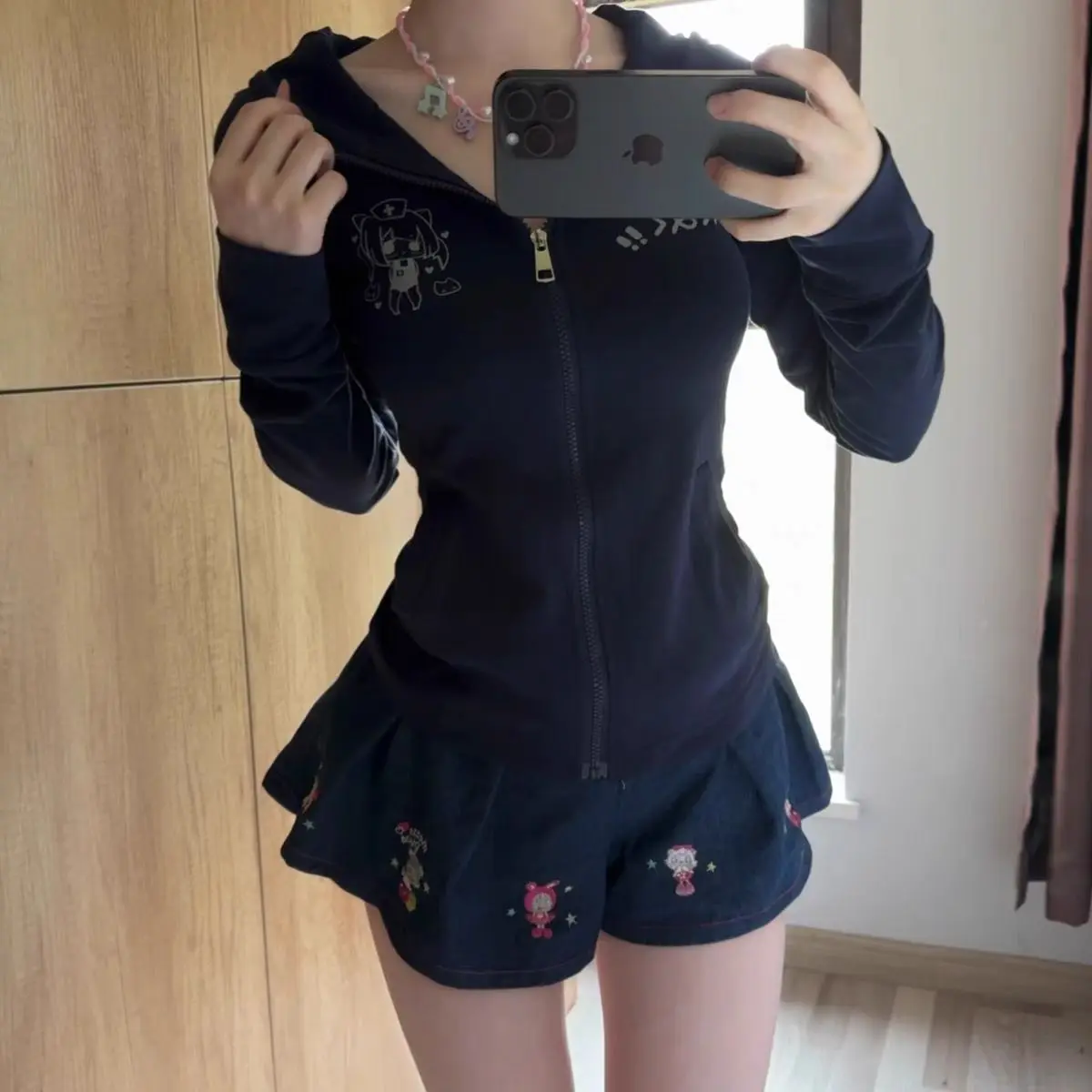 Y2k Top Hoodies Zip Up Hooded Women Clothing Slim Oversized Tops Punk Sexy Casual Korea Sweatshirt Gothic Kawaii Sweet Girl Coat