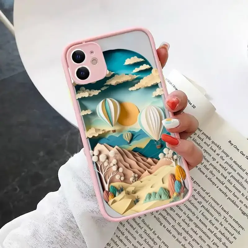 Printing Landscape Phone Case For iPhone 15 14 13 12 11 Pro Max Mini XS X XR SE 7 8 Plus Creative Mountains Shockproof Cover