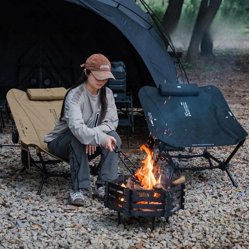 

Foldable Camping Chair Lightweight Portable Chairs Aluminum Alloy Stable Bracket Oxford Camping Furnishings Strong Load Bearing