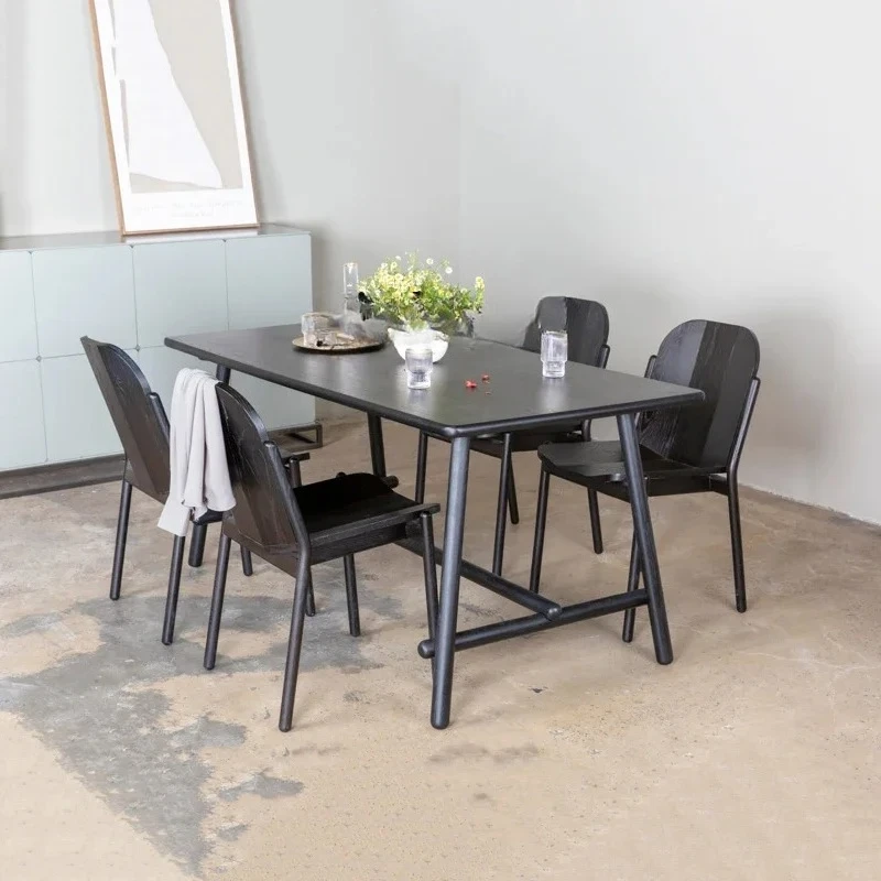 Nordic Modern Minimalist Living Room Internet Celebrity Solid Wood Dining Table Small Apartment