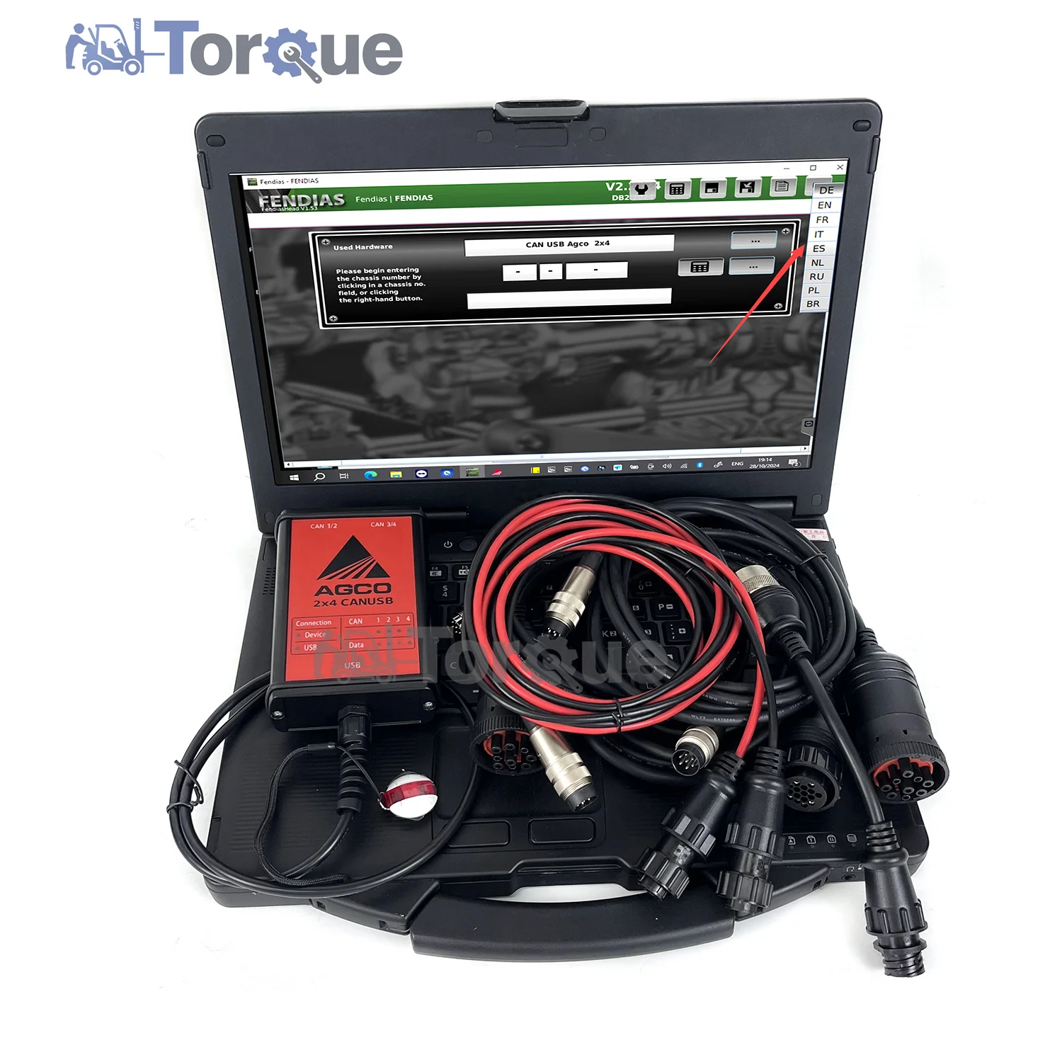 CF53 laptop with For AGCO Tractor Diagnostic Tool for Massey Ferguson Fendt AGCO EDT Electronic Diagnostic Tool with key dongle