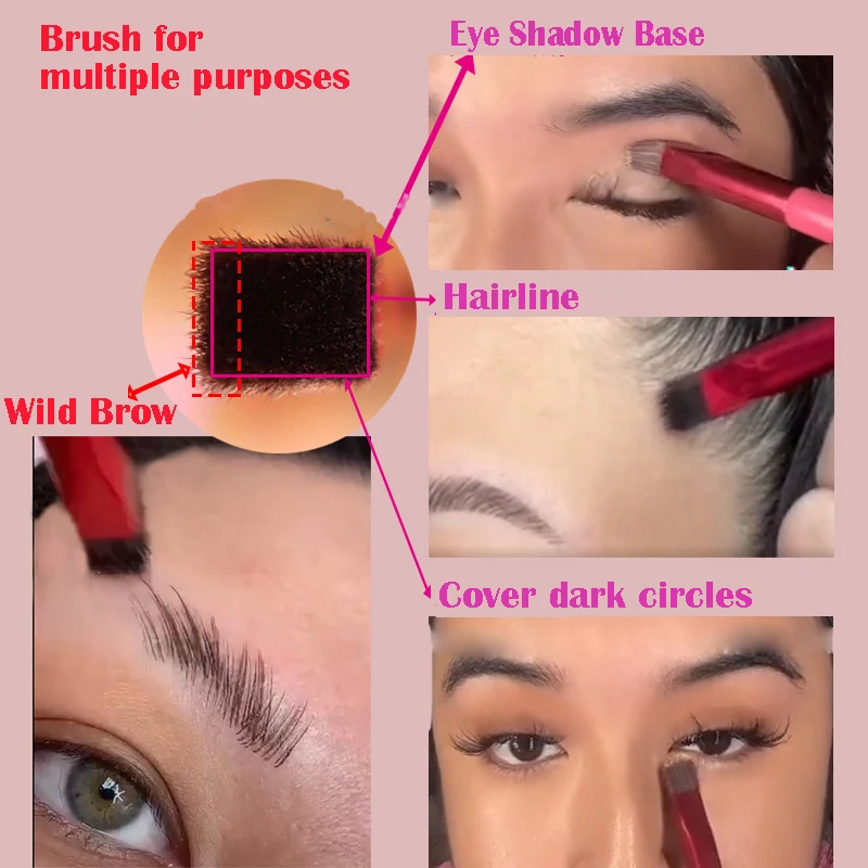 2023 Alori Wild Eyebrow Brush Square Stereoscopic Painting Hairline Eyebrow Paste Artifact Eyebrow Brush Brow Makeup Brushes