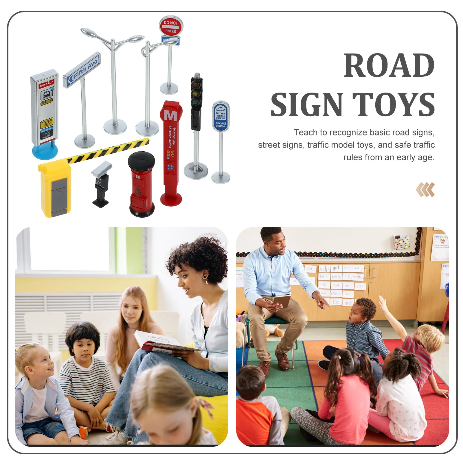 Traffic Barricade Model Mini Light Cone Signs Kids Road Toys for Small Lamp Street Playset