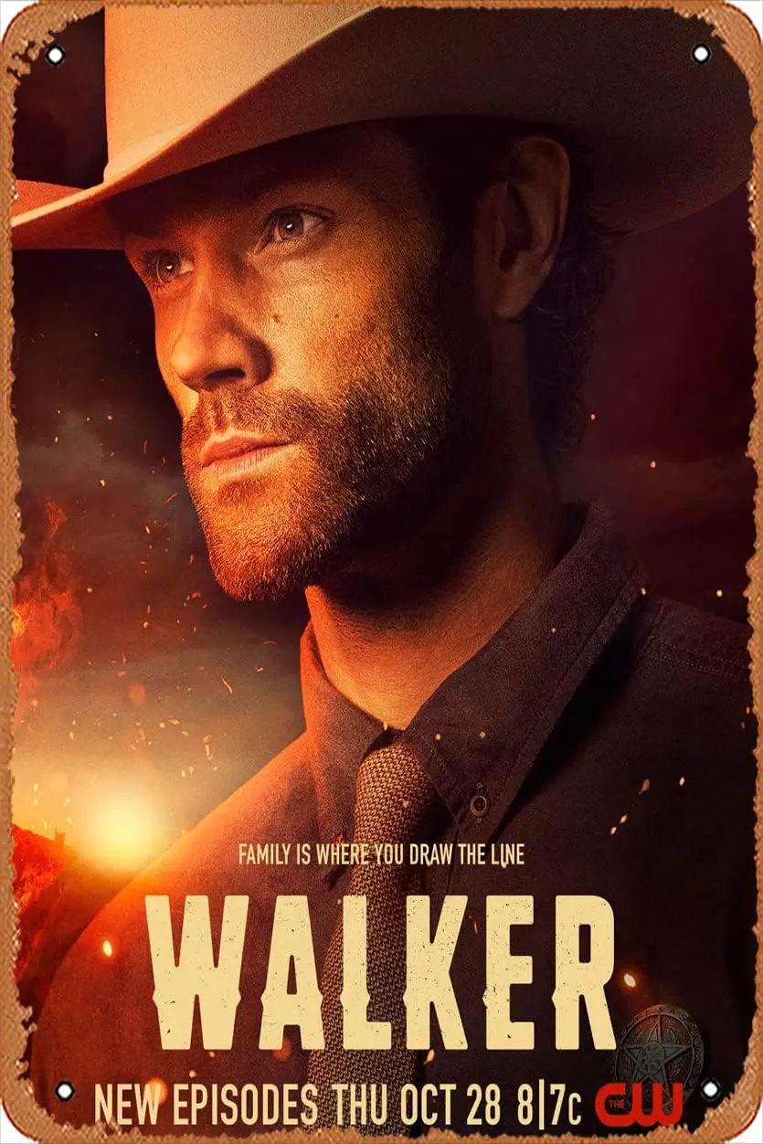 WALKER (JARED PADALECKI,WALKER TEXAS RANGER) Póster de programa de televisión Logotipo de estaño Cine Teatro 20,32 x 30,48 cm - Traje de letrero de estaño de metal retro