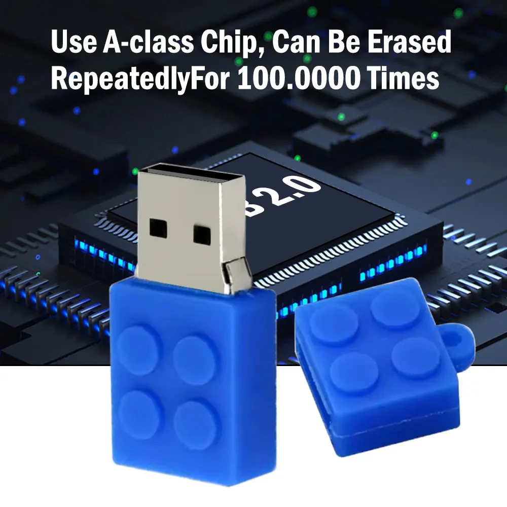 おもちゃレンガフラッシュドライブ USB フラッシュドライブ 64 ギガバイトシリカゲルビルディングブロックペンドライブギフト 32 ギガバイトペンドライブ実容量ビルディングブロック