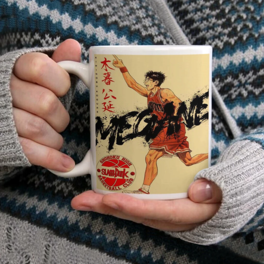 

Classic-Popular-Anime-Slam-Dunk-Cartoon-11oz Afternoon Tea Mug Multifunctional Ceramic Coffee Mug Porcelain Coffee Cup