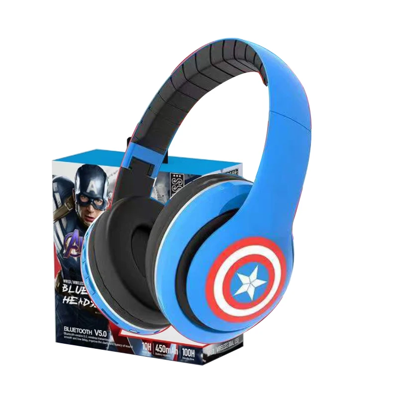 Auriculares inalámbricos Marvel Spiderman, Disney, Mickey, Bluetooth, sonido envolvente, estéreo, Auriculares plegables para ordenador portátil, 2023