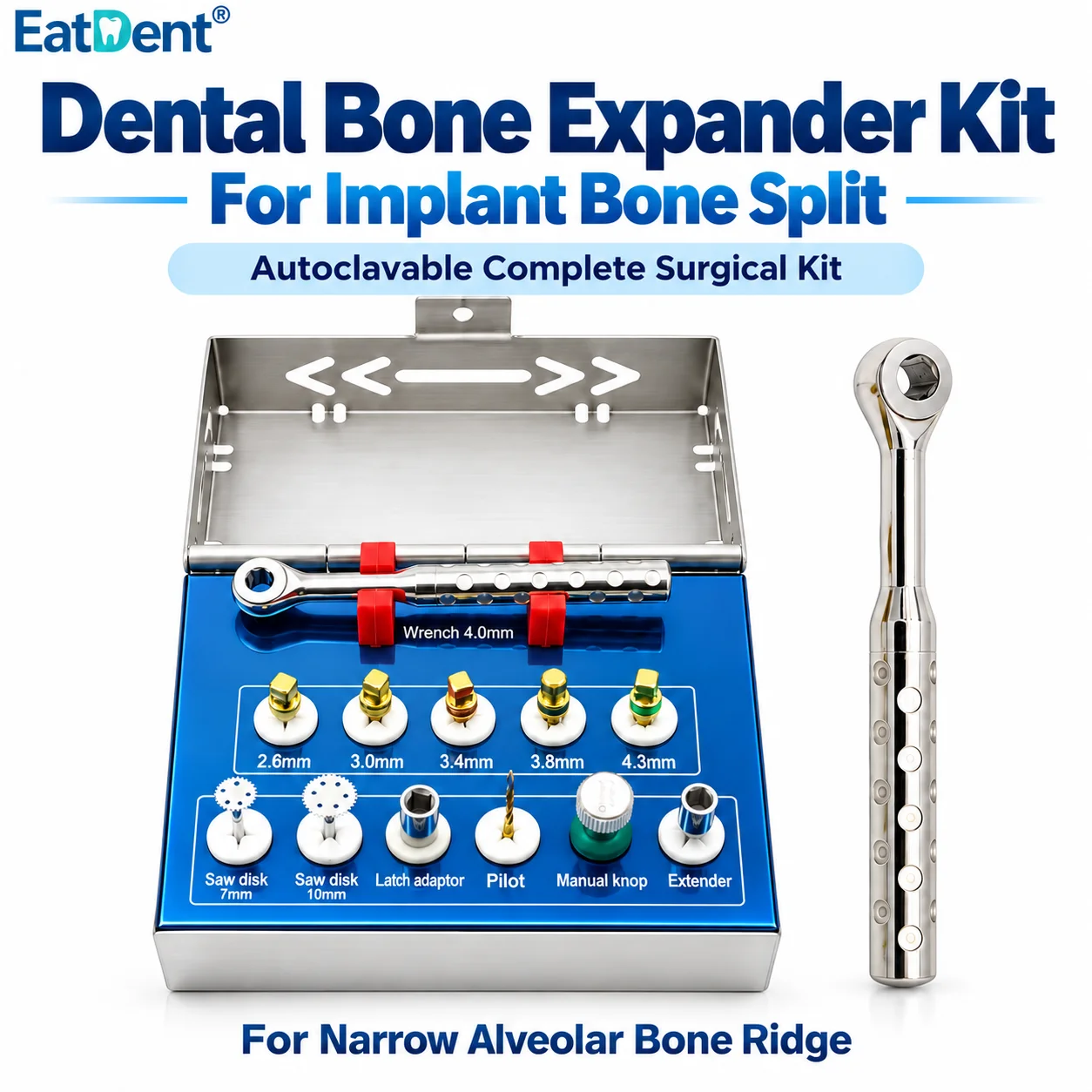 Dental Bone Expander Kit Bone Implant Grafting Tissue Punch Trephine Saw Disk Tools Dentistry Lab Equipments For Implant Surgery