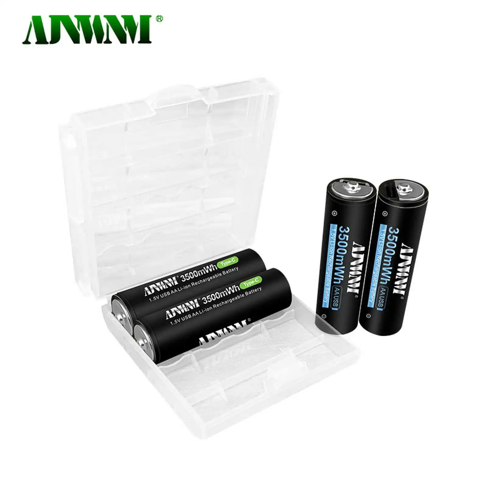 USB 1.5 فولت ليثيوم أيون AA بطارية قابلة للشحن 3500mWh نوع-C USB شحن AA بطارية ليثيوم AA 2A خلية لمشغل MP3 ميزان الحرارة