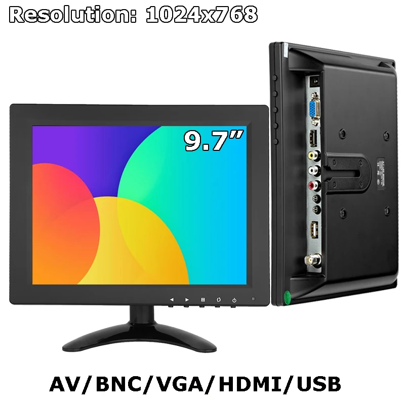 

9.7"/10" Small Size Monitor 4:3 Desktop IPS CCTV Computer VGA HDMI 1024X768 HD LCD Screen Display Monitor