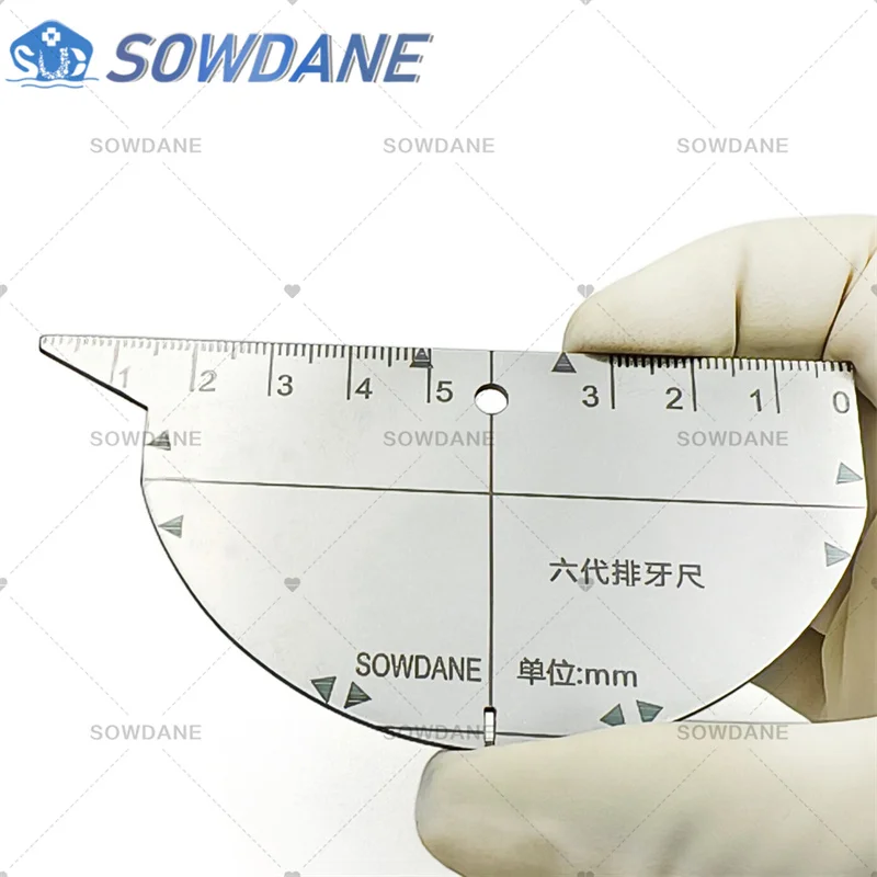 

Dental Lab Six-Generation Teeth Guide Plate Ruler Dental Guide Plate Teeth Arrangement Implant Measuring Caliper Stainless Steel