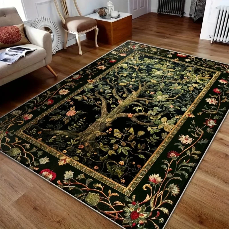 

Vintage Printed Mat Suitable for Dining Family Office Luxury Retro Style Soft Comfortable for Living Room, Bedroom, and Kitchen