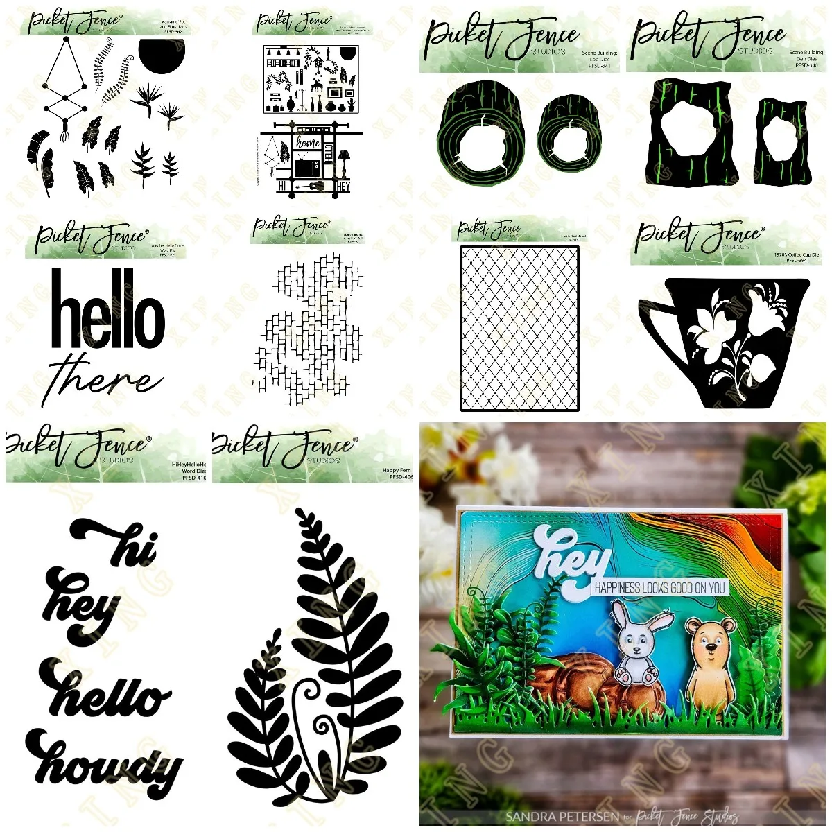 Metal Cutting Dies Stencil Happy Fern Scene Building Scrapbook Diary Decoration Embossing Template DIY Greeting Card Handmade