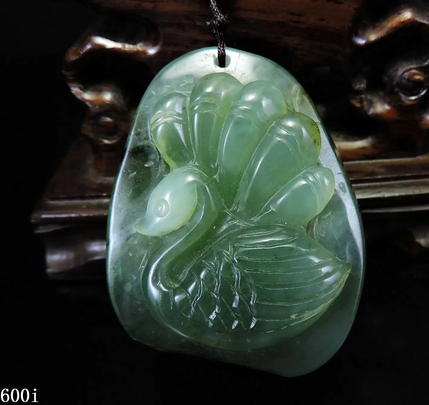 Jade Jewelry Natural Jade Pendant Necklace Hand-Carved swan&seashell Jadeite Necklace Pendant Gift No Treatment 600i