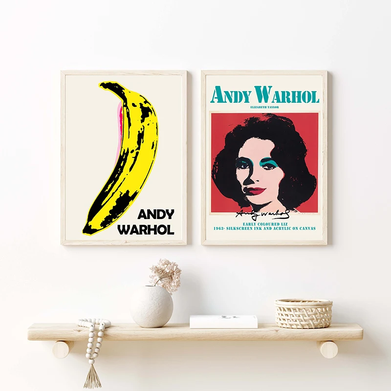 Andy Warhol Canvas Painting Pop Art Work Flowers Poster and Print Wall Art Picture for Living Room Home Decoration Frameless