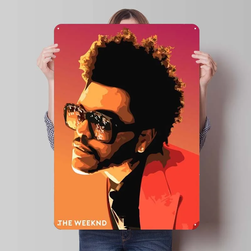 The Weeknd Metal Sign Music Metal Poster Gaming Room Decoration Tin Sign Plaque for Wall Art Decoration Bathroom Decor Man Cave