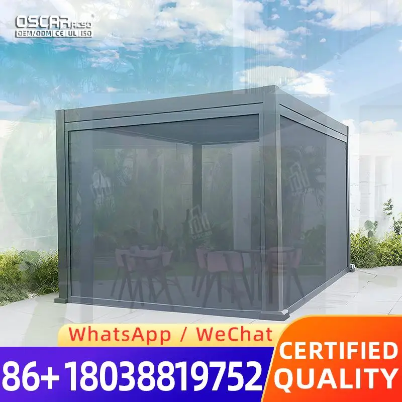 Outdoor Waterproof Louver Roof System Bioclimatic Aluminium Pergola with Louvers for Garden Patio Backyard pergola