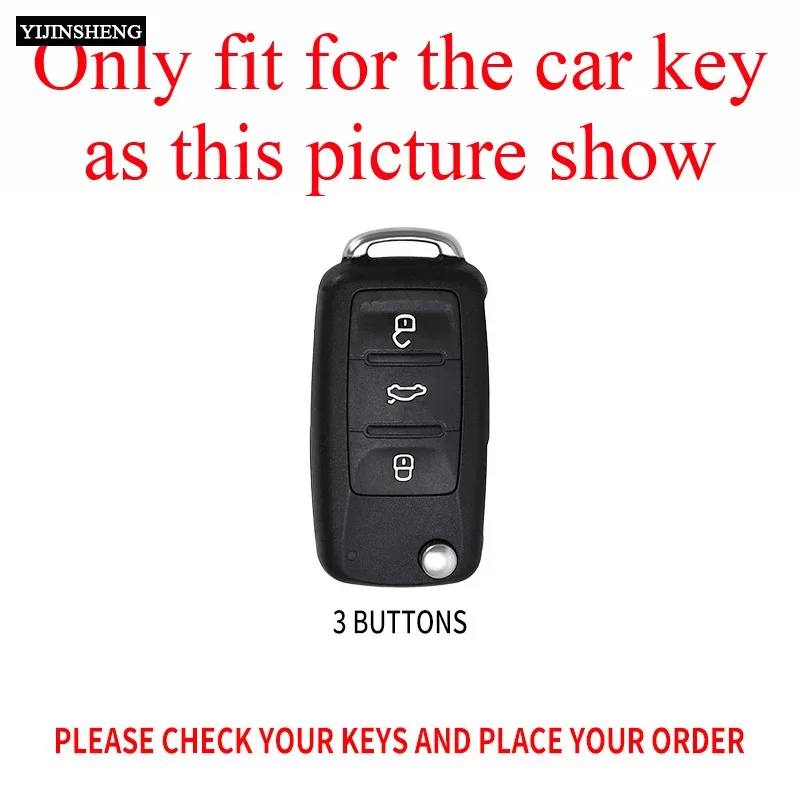 Zinc Alloy Silicone Car Key Case Cover For VW Volkswagen Polo Tiguan Passat Golf Jetta Lavida Skoda Octavia Flip Remote Holde