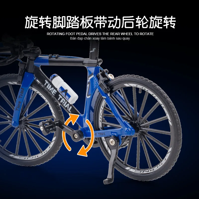 1:8 Alloy Bicycle Model Diecast Metal Finger Mountain bike Racing Toy Bend Road Simulation Collection Toys for children A394