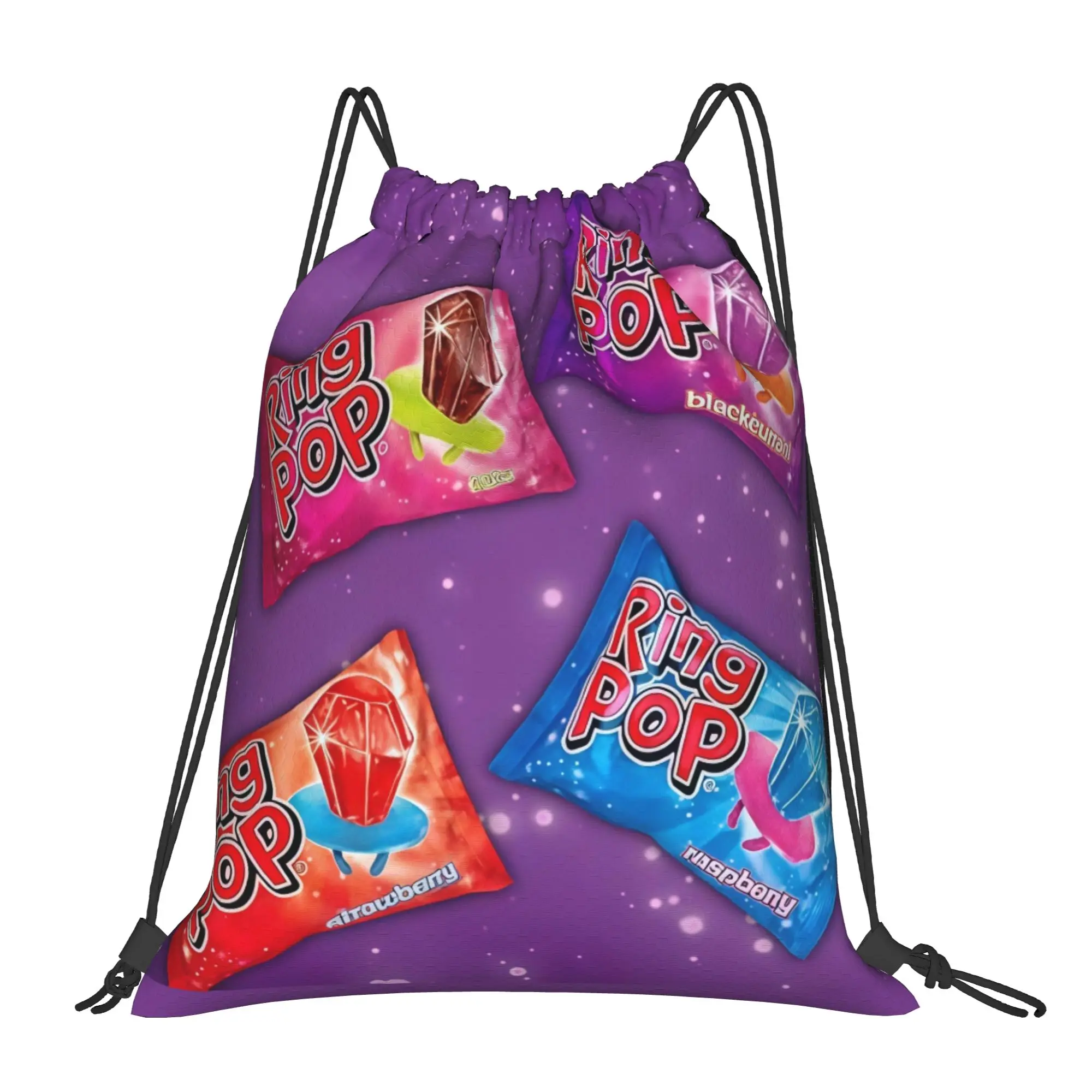 bBazooka Ring Pop Colorful Candy Portable Hiking Riding Gym Drawstring Storage Sporty Backpacks