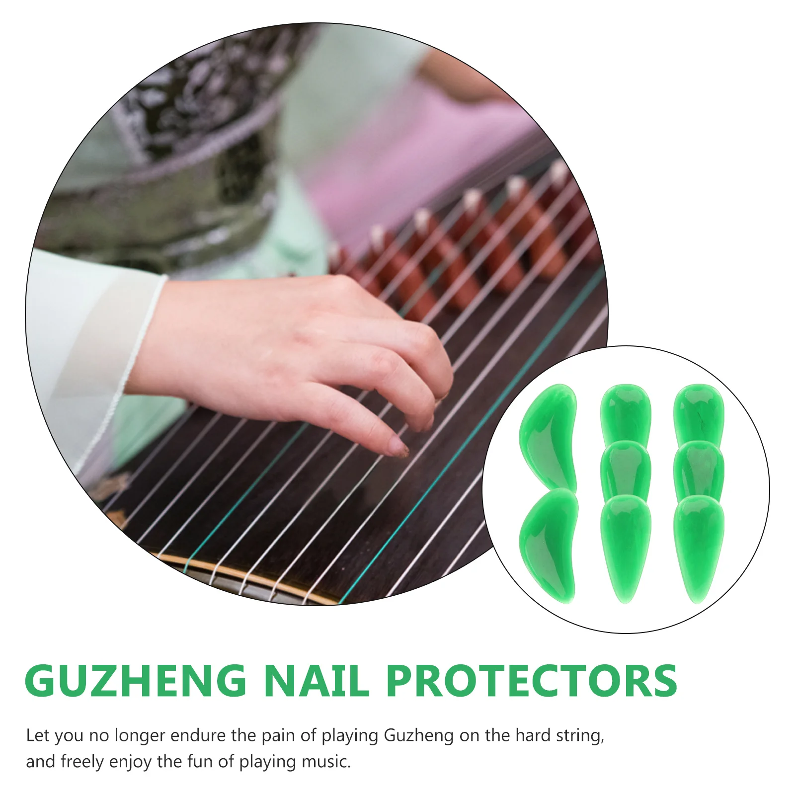 8 Pcs Finger Guzheng Nails Musical Instrument Picks Protectors Child