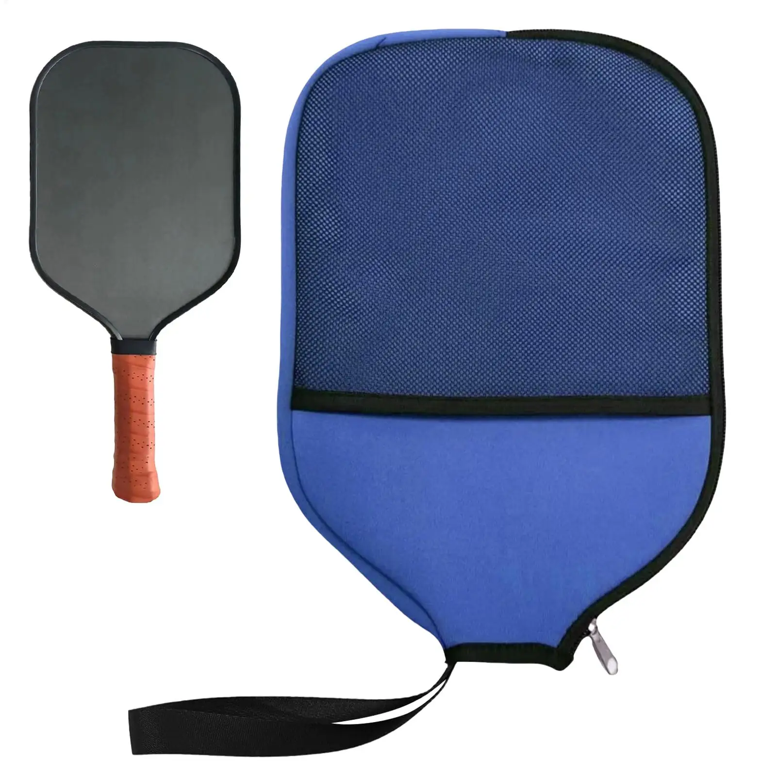 Pickleball Paddle Cover Elongated Racket Cover Storage Holder With Mesh Pocket Pickleball Sleeve For Court Club Match Game