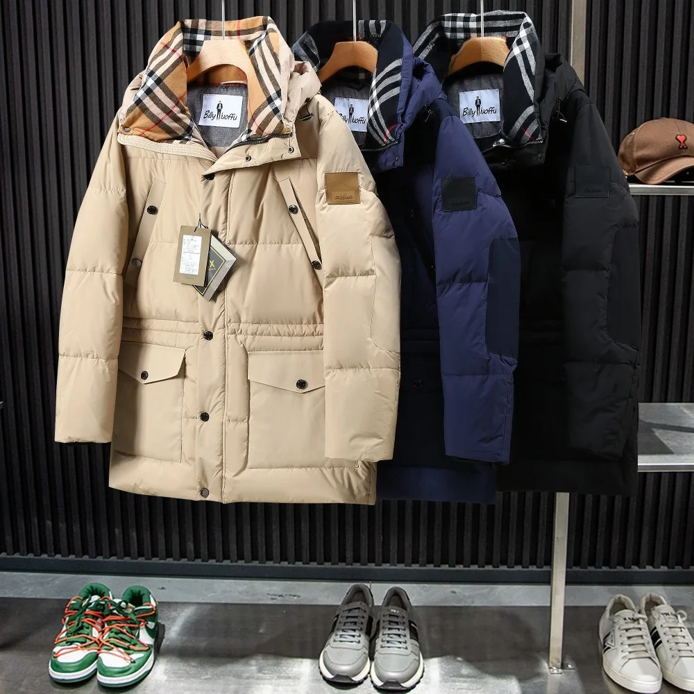 

Пуховик HK Dingxu High-End с капюшоном, 90% белый пух, средней длины, теплый зимний комплект для пар