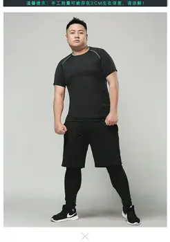 Pánské kompresní tričko s volnou velikostí, běžecká souprava, tepláková souprava, sportovní obleky, rychleschnoucí, na posilovnu, fitness, 3 díly, basketbal, běhání a sportovní oblečení 10 nejlepší prodej Pánská tepláková souprava, 3 díly - №2