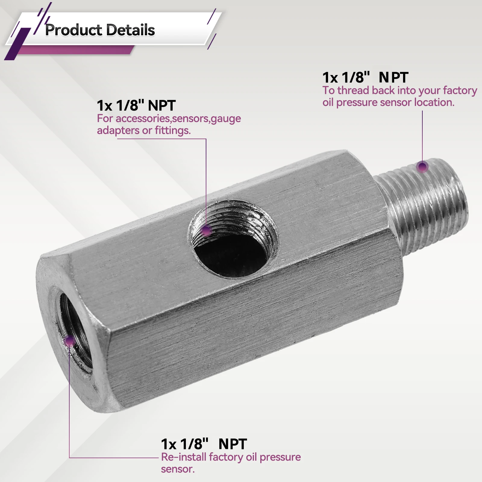 محول مستشعر ضغط الزيت من الفولاذ المقاوم للصدأ ، محول تركيب نقطة الإنطلاق ، مقياس خط تغذية التوربو ، وسادة حلقة T ، NPT ، #4