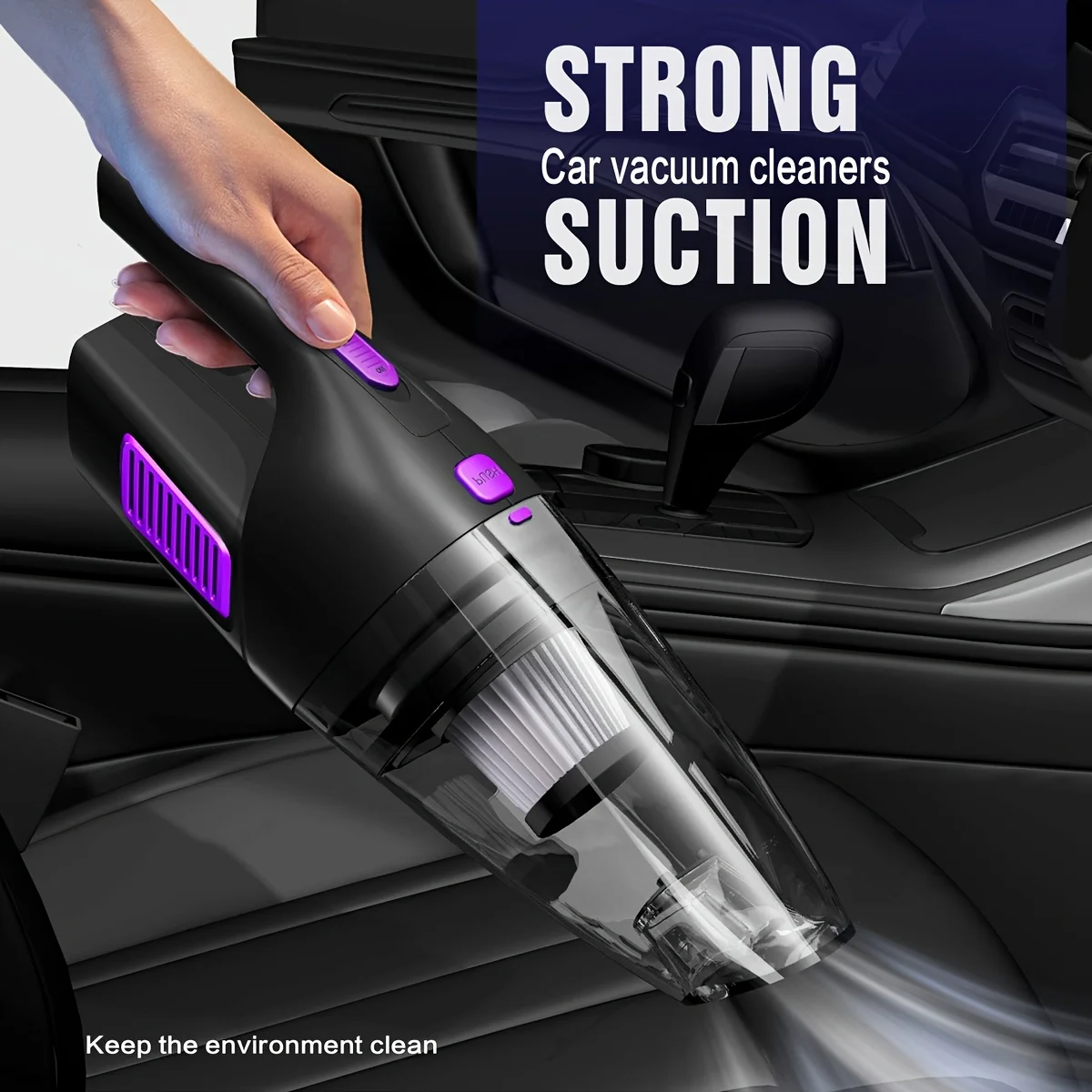 

Беспроводной автомобильный пылесос CascadeVac 6 кПа - перезаряжаемый через USB, сильное всасывание для шерсти домашних животных, чистка автомобиля и дома