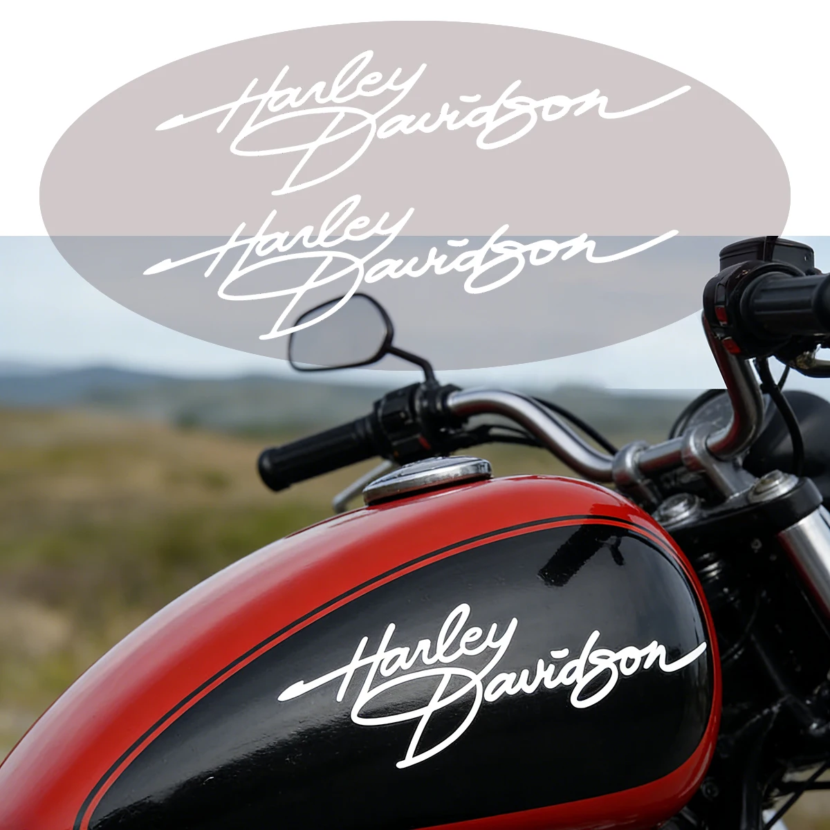 

For Harley Davidson Tank Sticker Motorcycle Letter Logo Decal