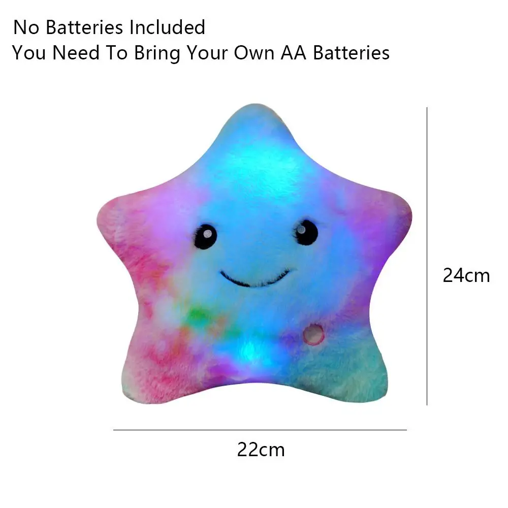 Stella elettronica a LED Peluche Stella morbida Stella a LED Bambola giocattolo Decorazione della casa Giocattoli per bambini Morbido cuscino a stella