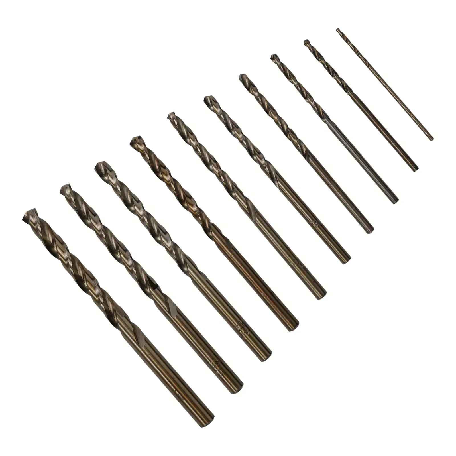 10Pcs HSS Cobalt Drill Bit T-wist Drill Bit Round Shank Drill Bit Set 1 1.5 2 2.5 3 3.5 4 4.5 5 6mm For Steel Iron Metal