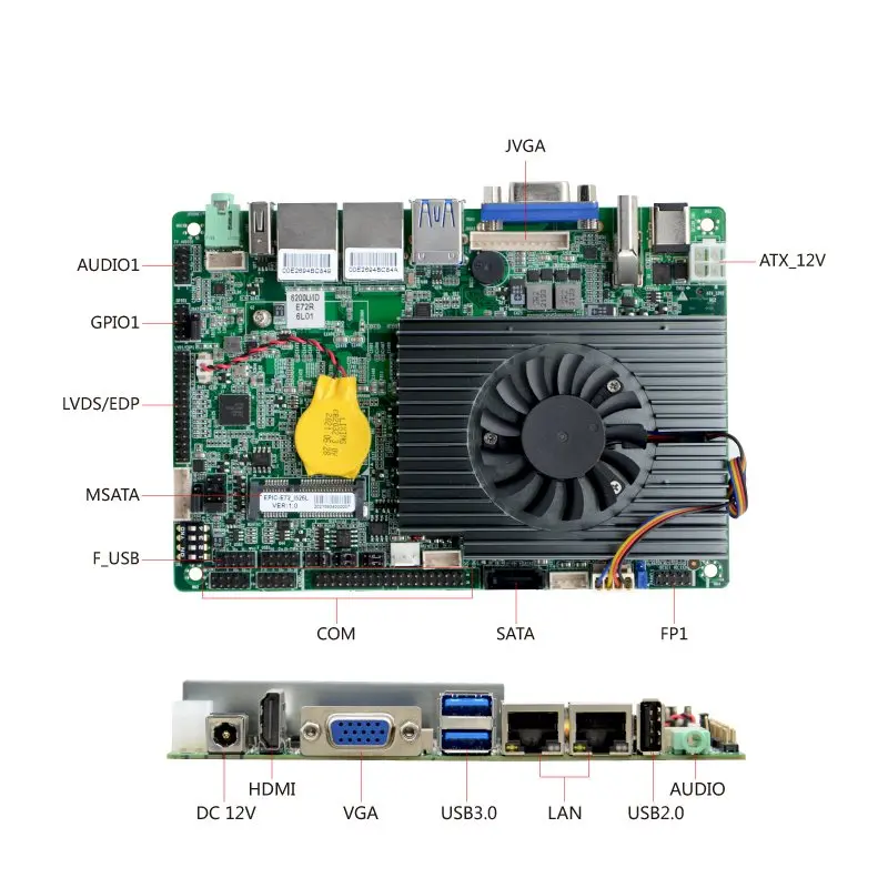 industrial motherboards Fan Mainboard 3.5' SBC i5 6200U dual core  Motherboard Inboard DDR4 32G memory