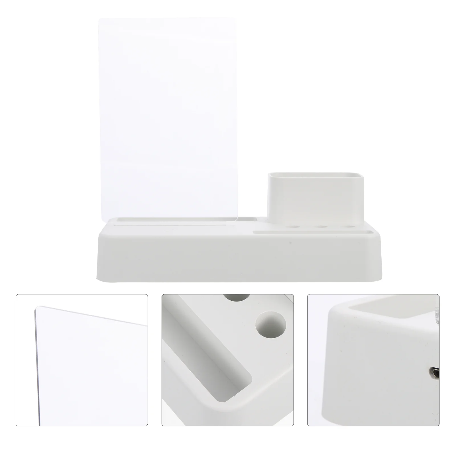 Placa de memorando acrílica apagável a seco reutilizável mini nota suporte base mesa quadro branco mesa escritório escola escrita armazenamento 4x6 polegadas