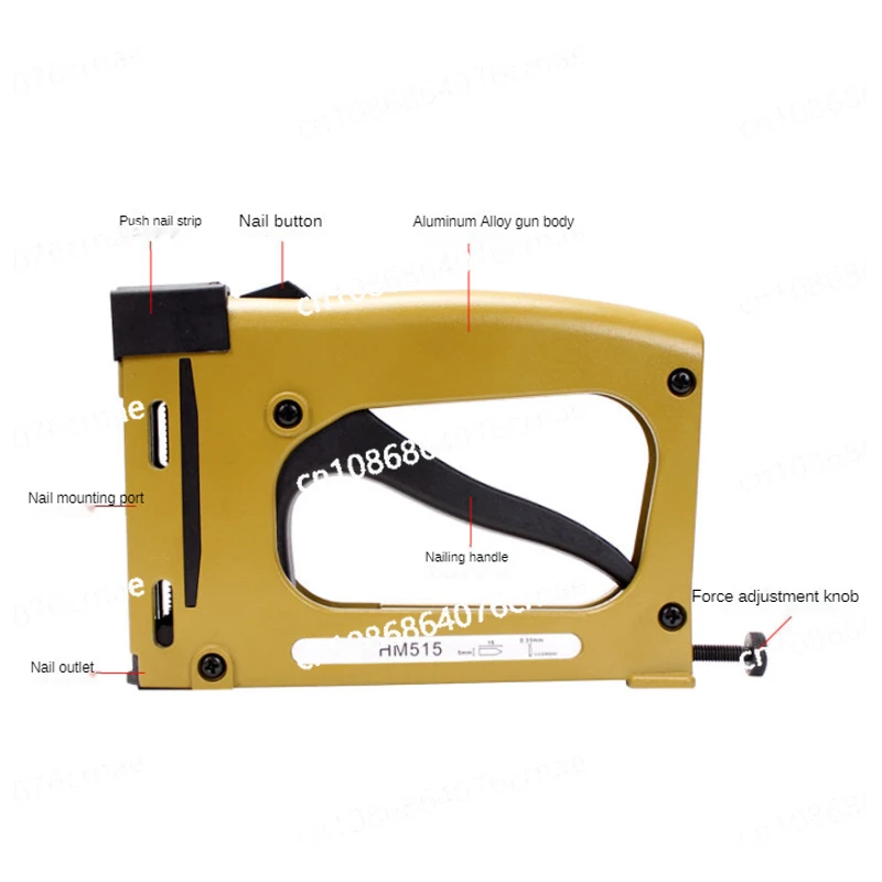 Furniture Interior Decoration Manual Nail Gun Leather Product HM515 Tools with 1000PCS, 5x15MM