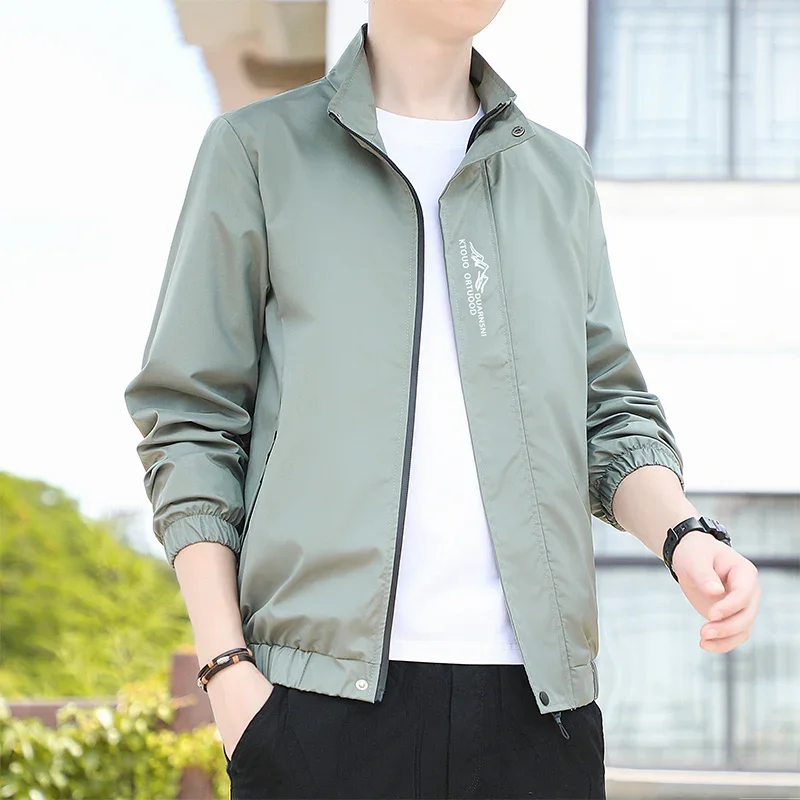 

Hot Selling Mountain Peak Spring and Autumn Jacket Men's Jackets Mens Korean Version Trendy Versatile Slim Fit Men Stand Up Coat