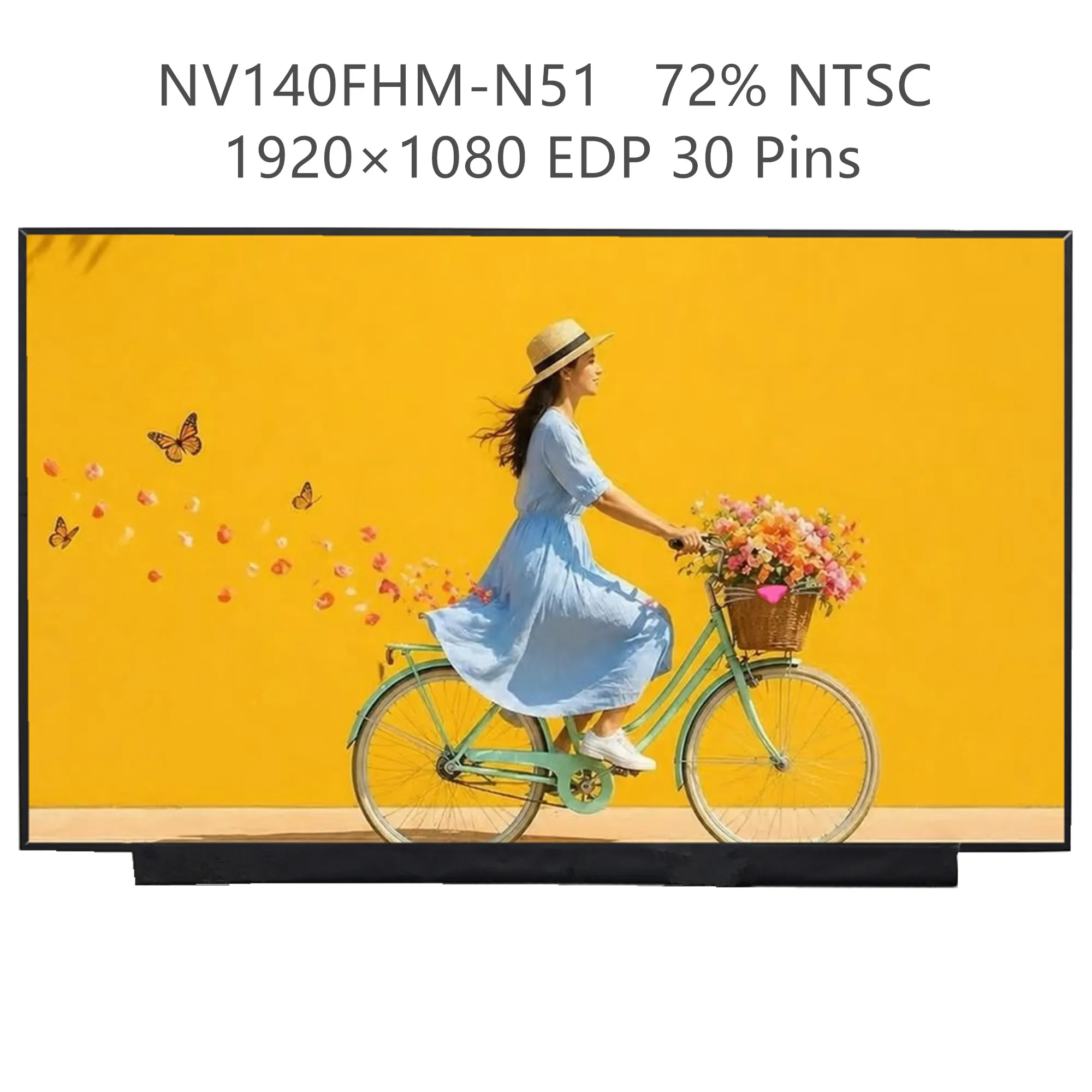 

14.0'' NV140FHM-N51 V8.1 NV140FHM-N61 Laptop LCD Screen Display Panel 1920×1080 EDP 30 Pins 72% NTSC