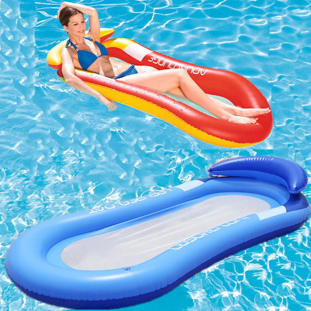 Inflatable Floating Row Water Hammock Swimming Air Mattresses Summer Pool Beach PVC Float Bed Lounger Swimming Pool Water Party