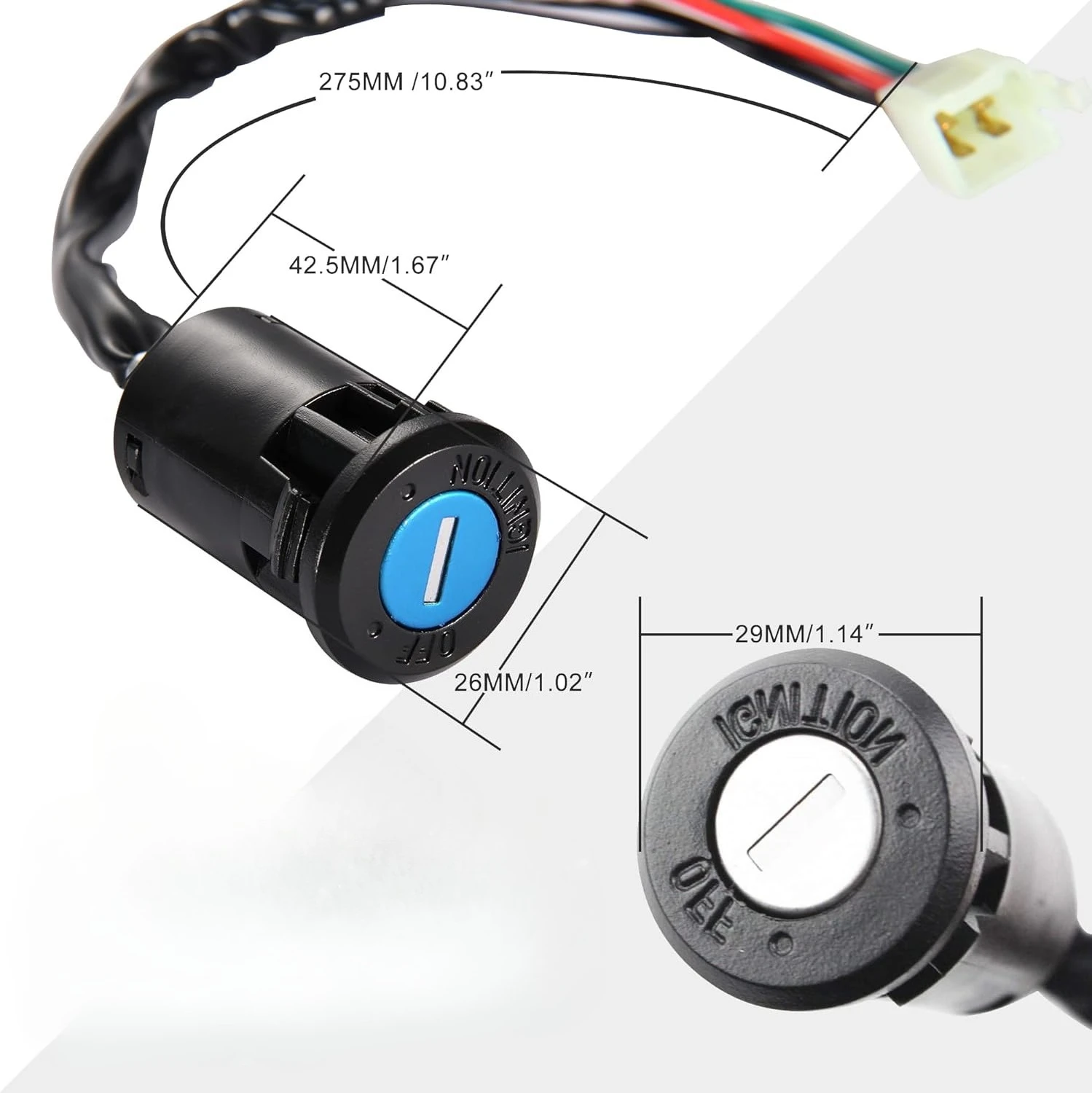 4Pin Ignition Key Switch Set for Chinese Made 50cc 70cc 90cc 110cc 125cc ATV Dirt Bike Pocket Bike