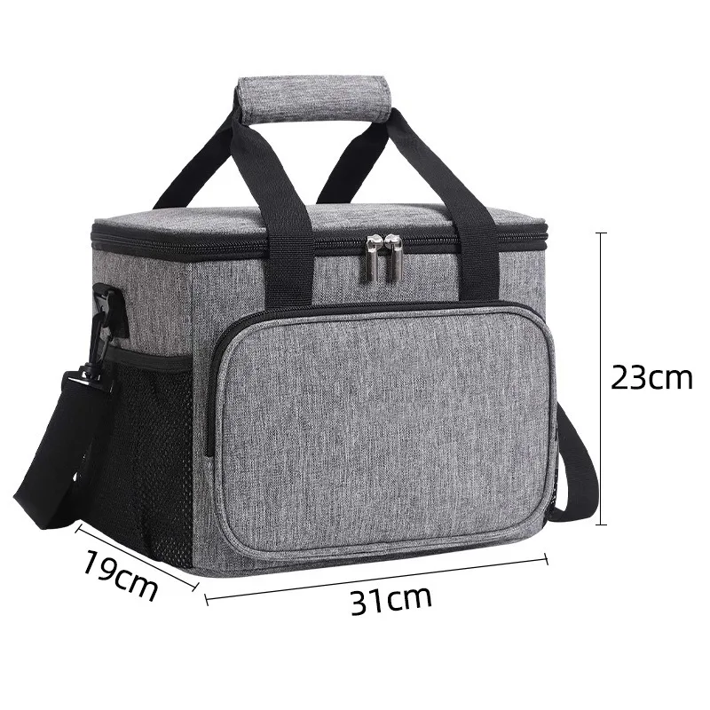 15L Picnic Bag Thermal Insulated Lunch Bag Box Handbag Wine Beer Cooler Crossbody Shoulder Bag Camping Food Container