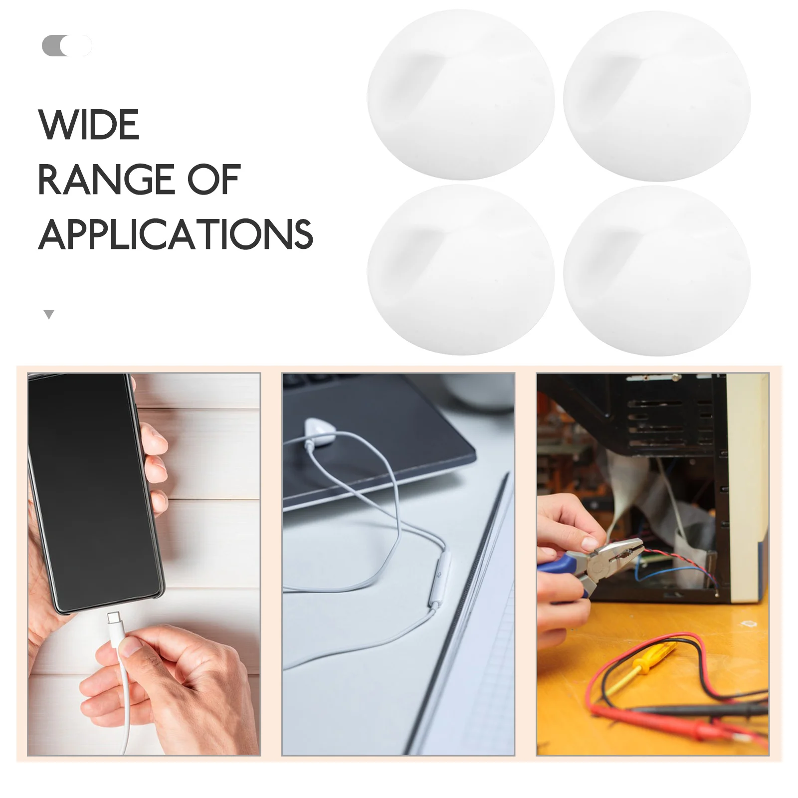 

8pcs Cable Cord Organizer Self Adhesive Wire Holder Desktop Wall Mount Usb Computer Clip Cord Keeper For Home Office Car