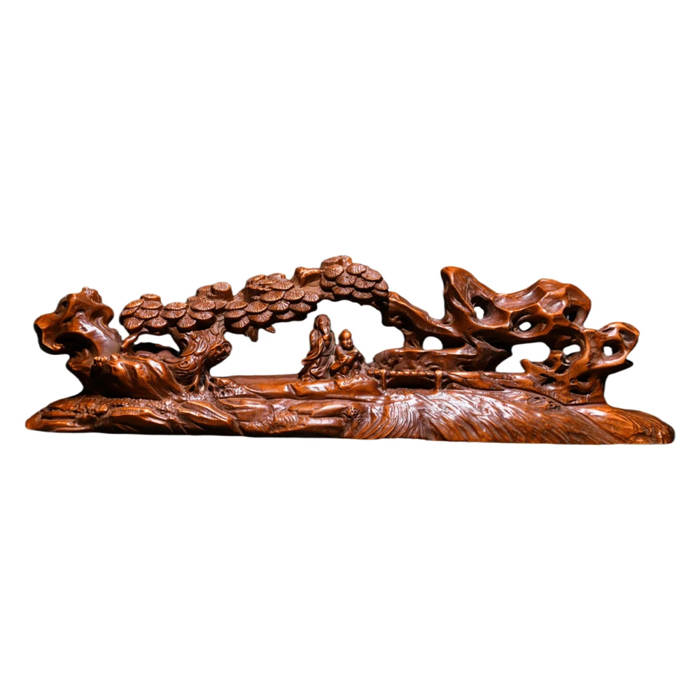 Statues en bois pour décoration de maison, repose-brosse chinoise sculptée, Art élégance déco, ornement de salon